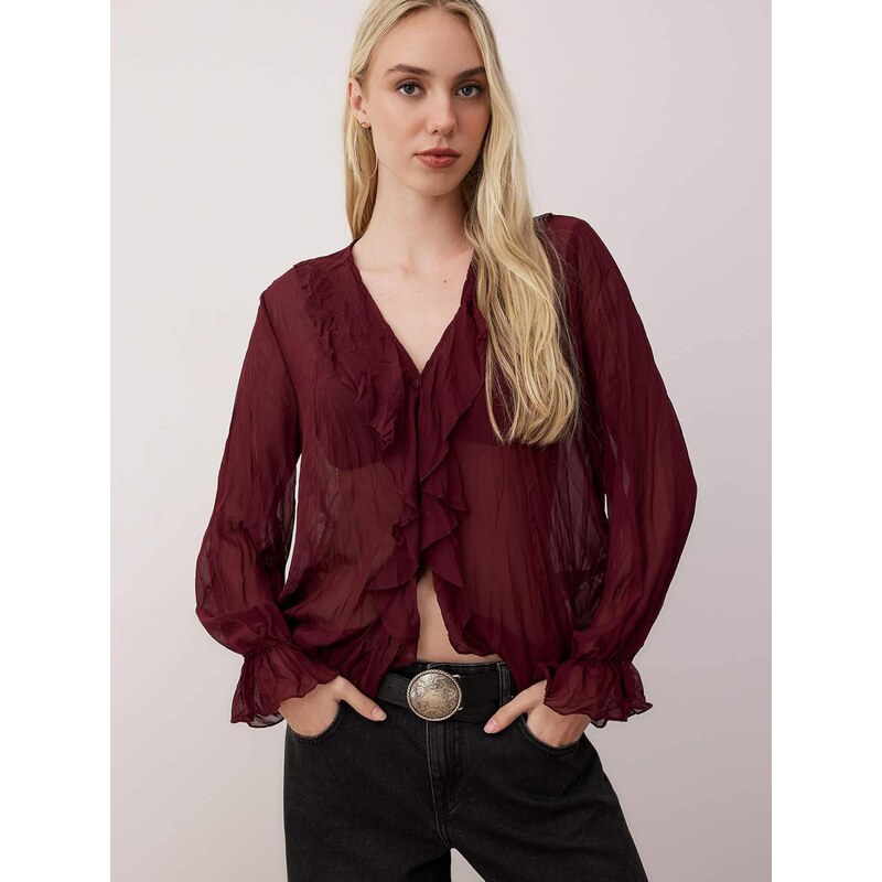 Trendyol Halenka burgundská červeň