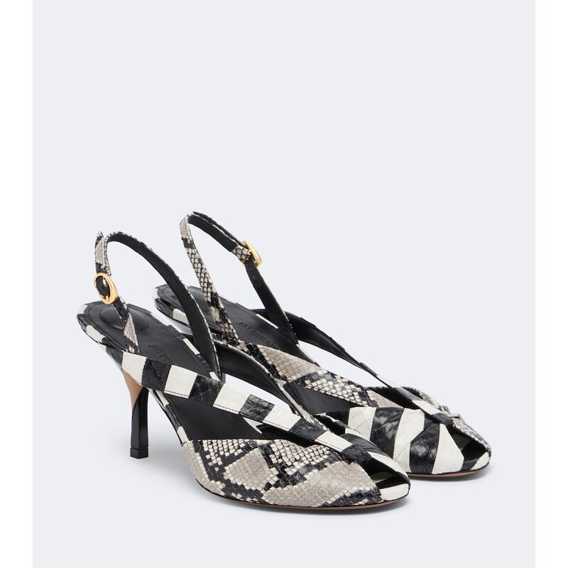 Jacquemus Snake-effect leather slingbacks