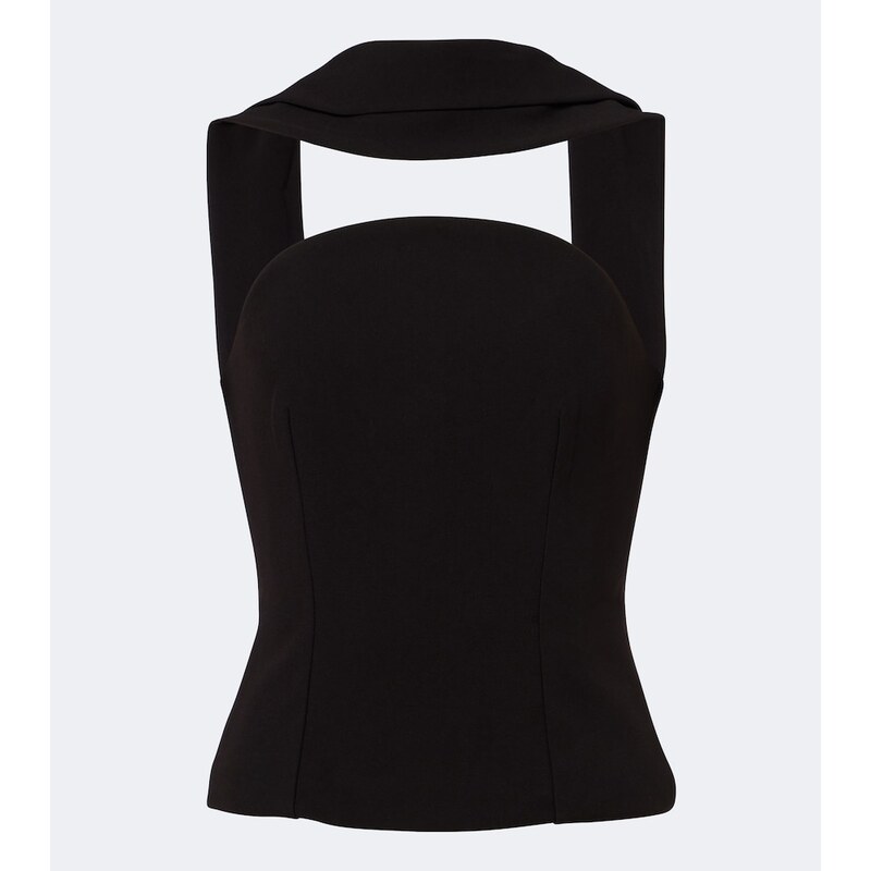 Roland Mouret Scarf-detail crêpe corset top