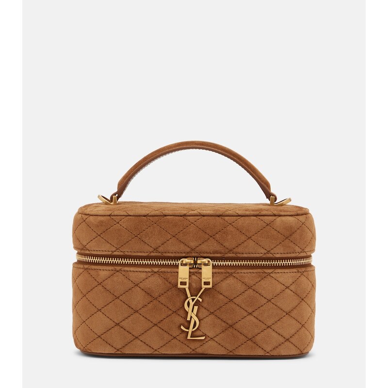 Saint Laurent Gaby Mini quilted suede vanity bag