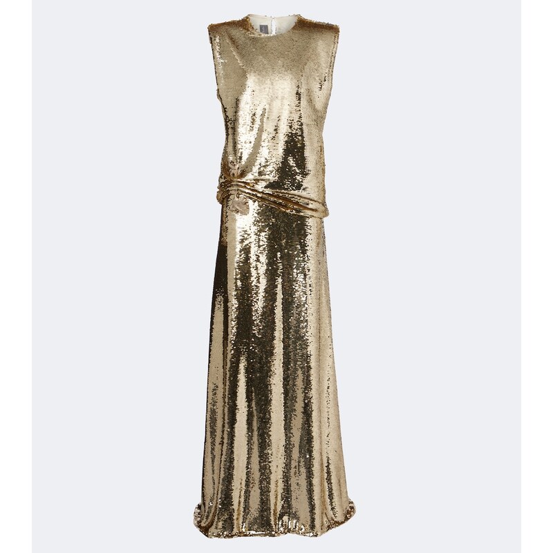 Monique Lhuillier Sequined embellished gathered gown