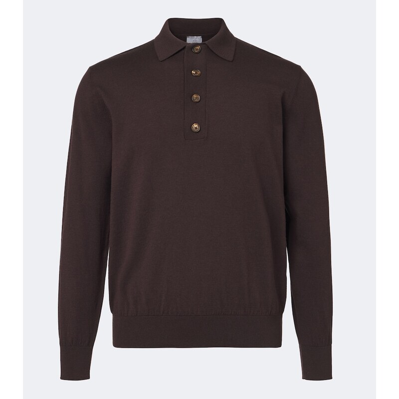 Eleventy Cotton and cashmere polo sweater
