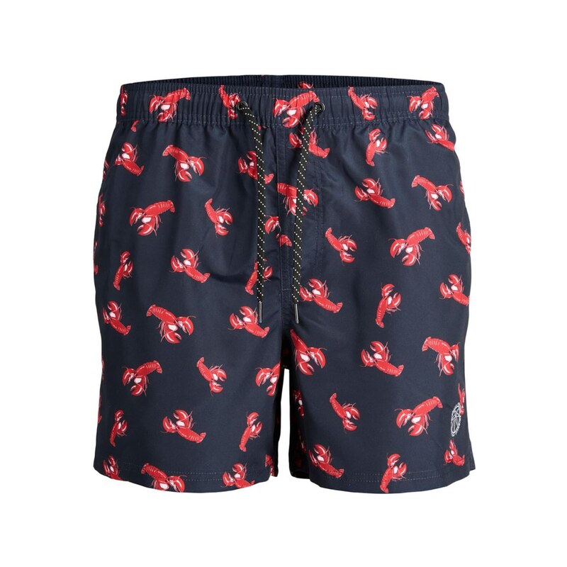 JACK & JONES Plavecké šortky JPSTFiji námořnická modř / červená