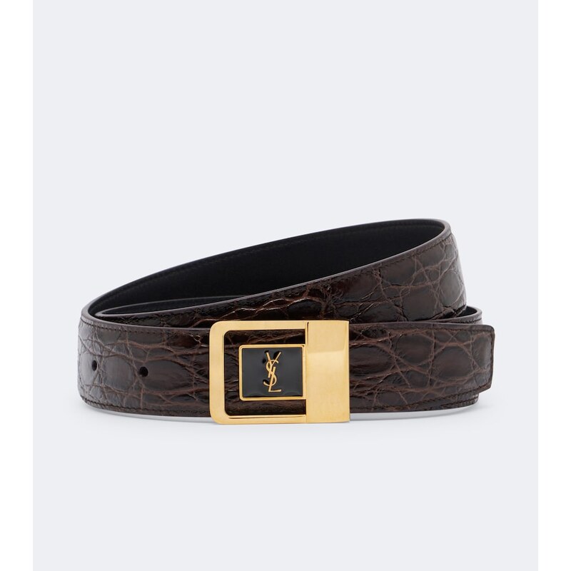 Saint Laurent La 66 croc-effect leather belt