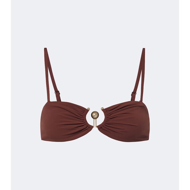 Christopher Esber Embellished ruched bikini top
