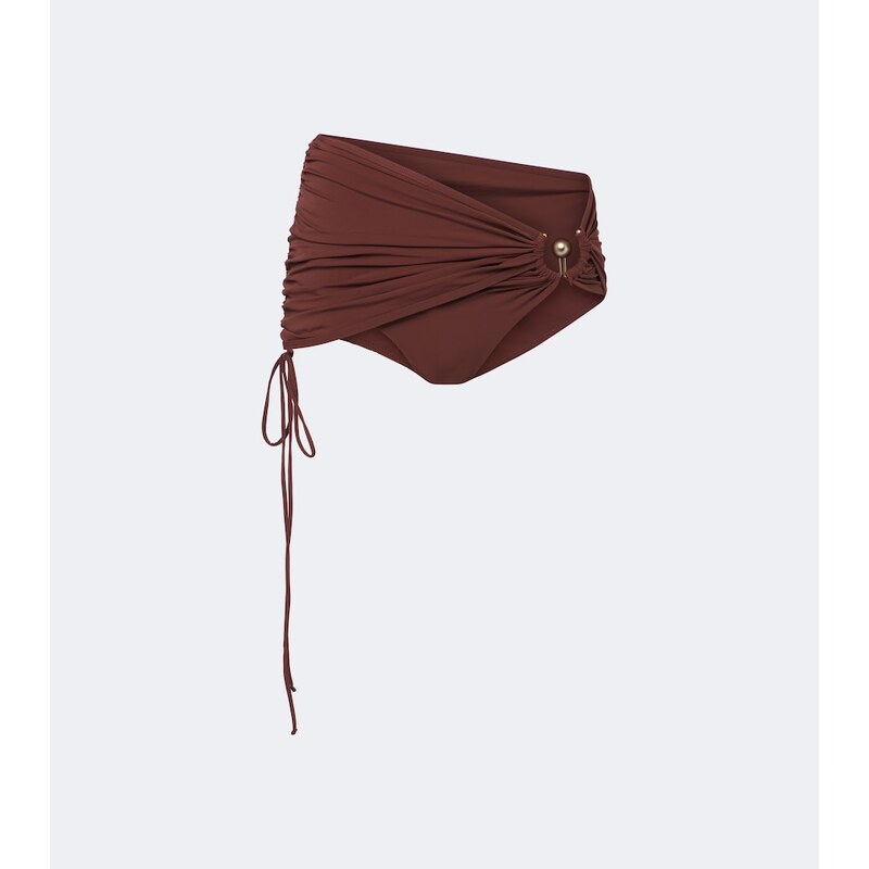 Christopher Esber Embellished ruched bikini bottoms