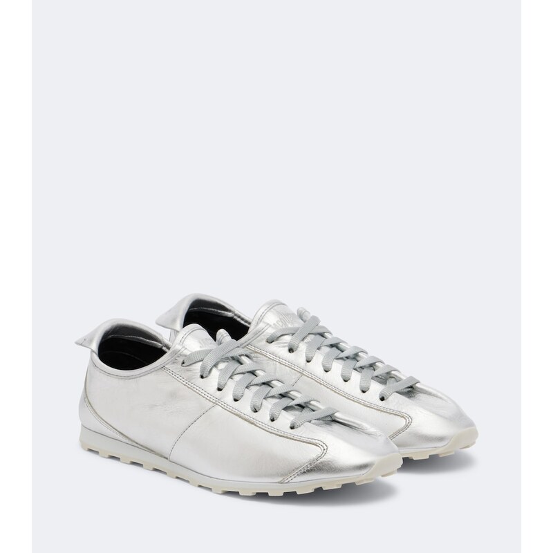 Jacquemus Tennis metallic leather sneakers