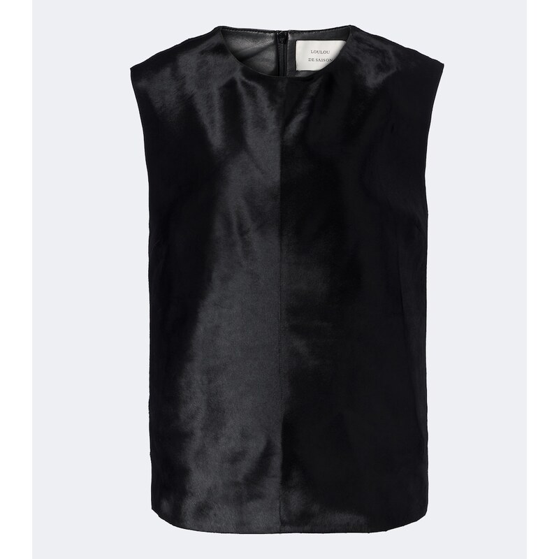 Loulou de Saison Juni pony-effect leather top