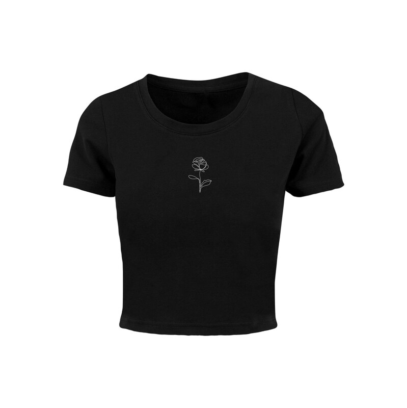 Merchcode Tričko Rose černá / bílá