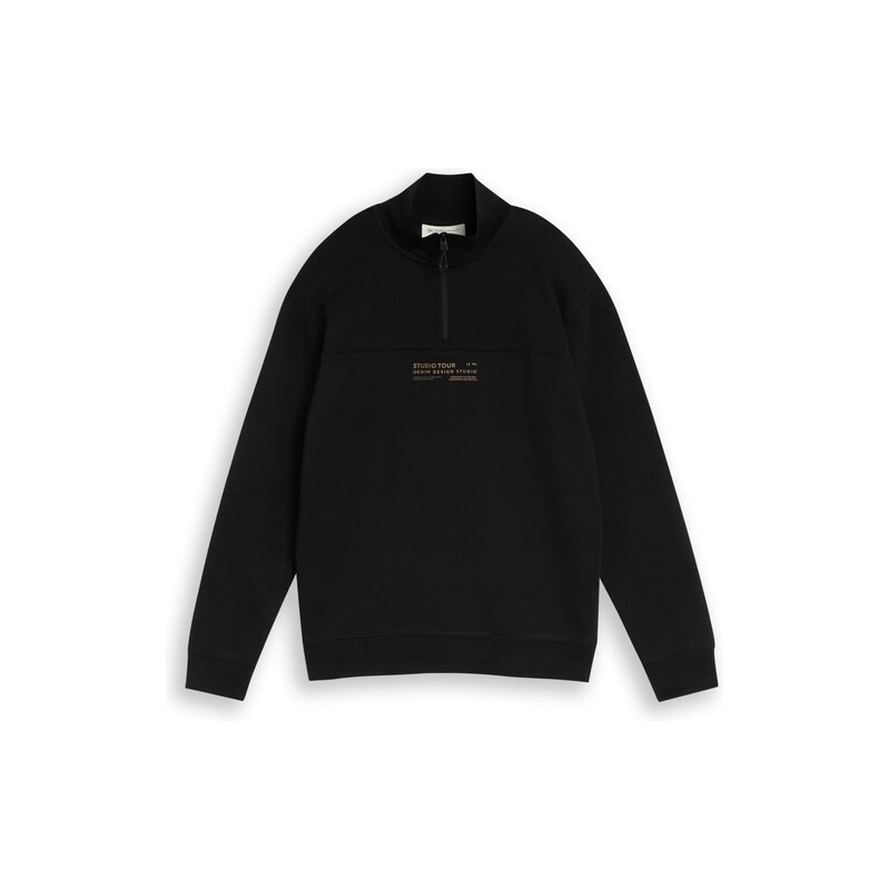 TOM TAILOR DENIM Mikina umbra / černá