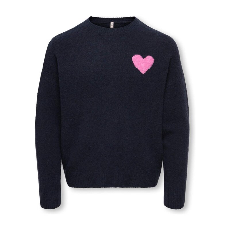 ONLY GIRLS Svetr KOGABBY LOVE námořnická modř / pink / růžová