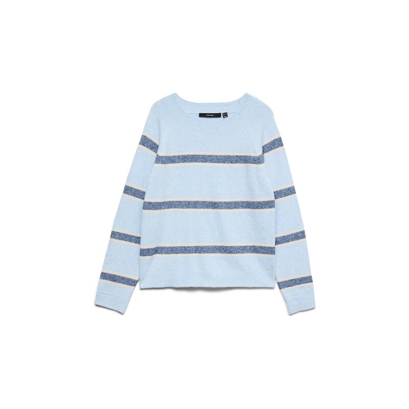 VERO MODA Svetr modrá / světlemodrá / světle šedá