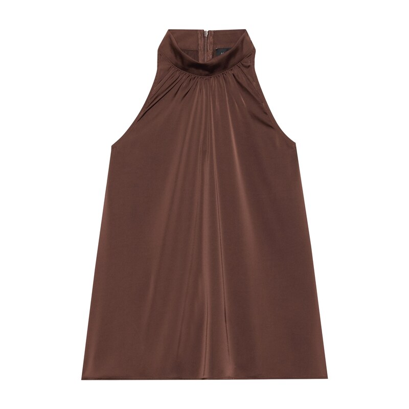Anna Field Top tmavě hnědá