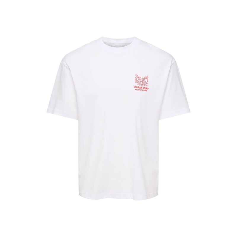 Only & Sons Tričko ONSFRED červená / bílá