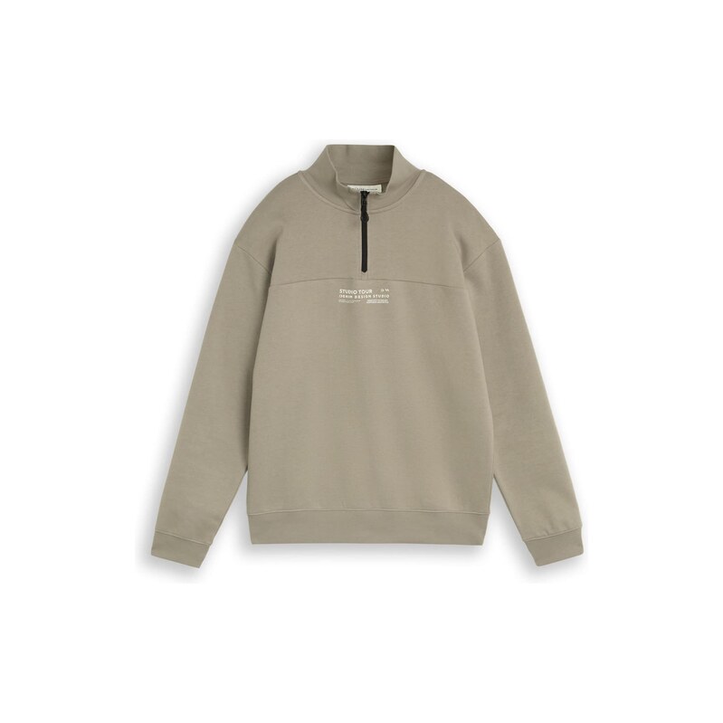 TOM TAILOR DENIM Mikina khaki / offwhite