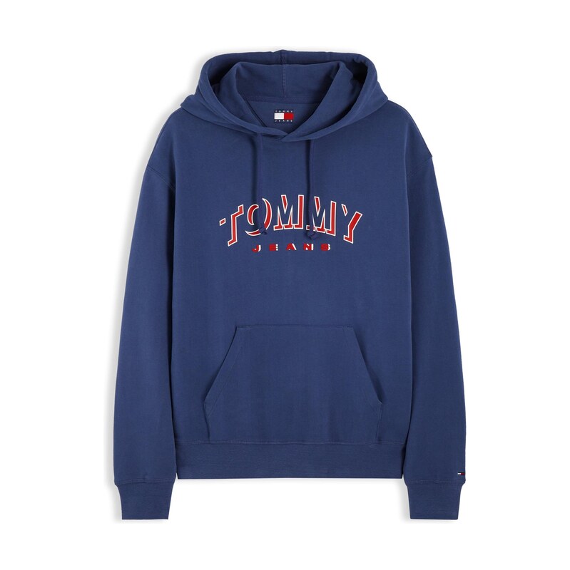 Tommy Jeans Mikina námořnická modř / jasně oranžová
