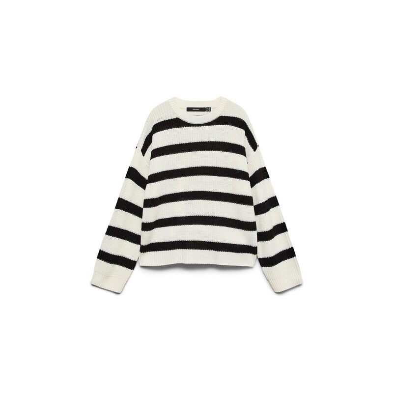 VERO MODA Svetr VMLEA černá / bílá