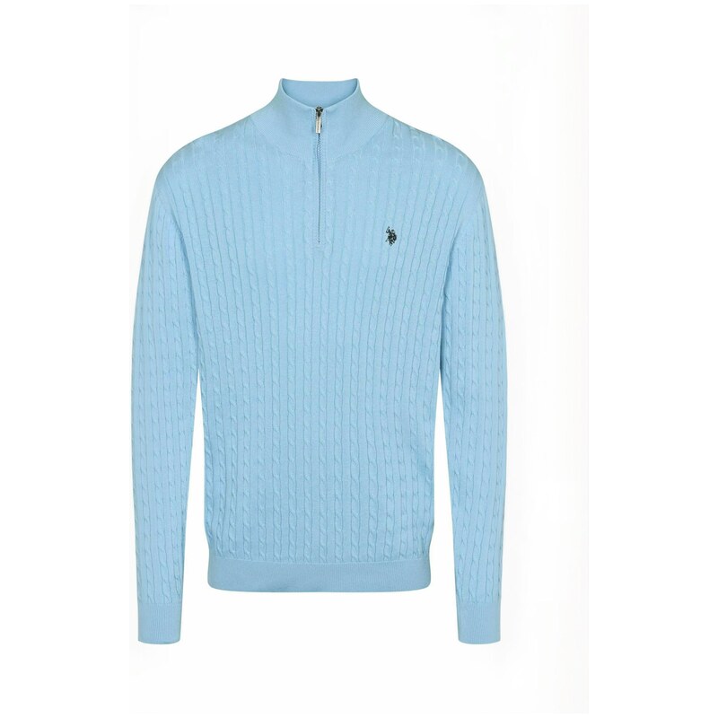 U.S. POLO ASSN. Svetr  UMRomeo Half-zip  světlemodrá