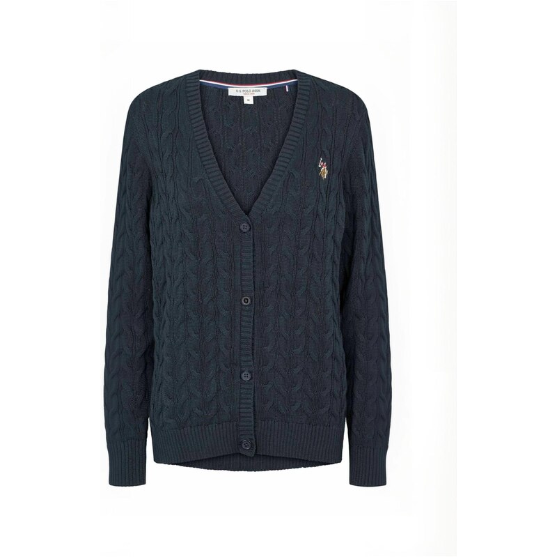 U.S. POLO ASSN. Kardigan  UW V-neck  safírová