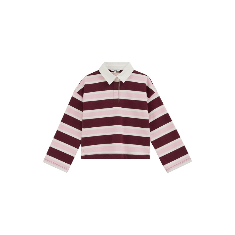 WE Fashion Tričko růžová / burgundská červeň / bílá