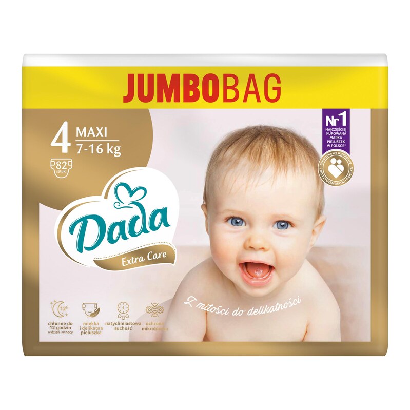 Dada JUMBOBAG extra care vel.4, 7-16kg, 82ks