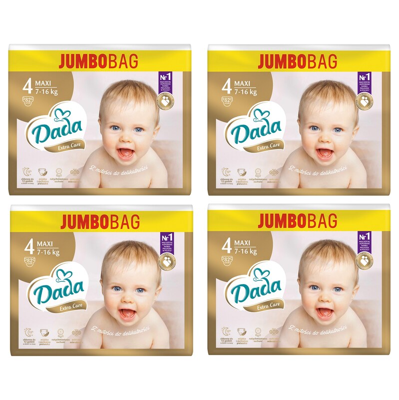 4x Dada JUMBOBAG extra care vel.4, 7-16kg, 82ks