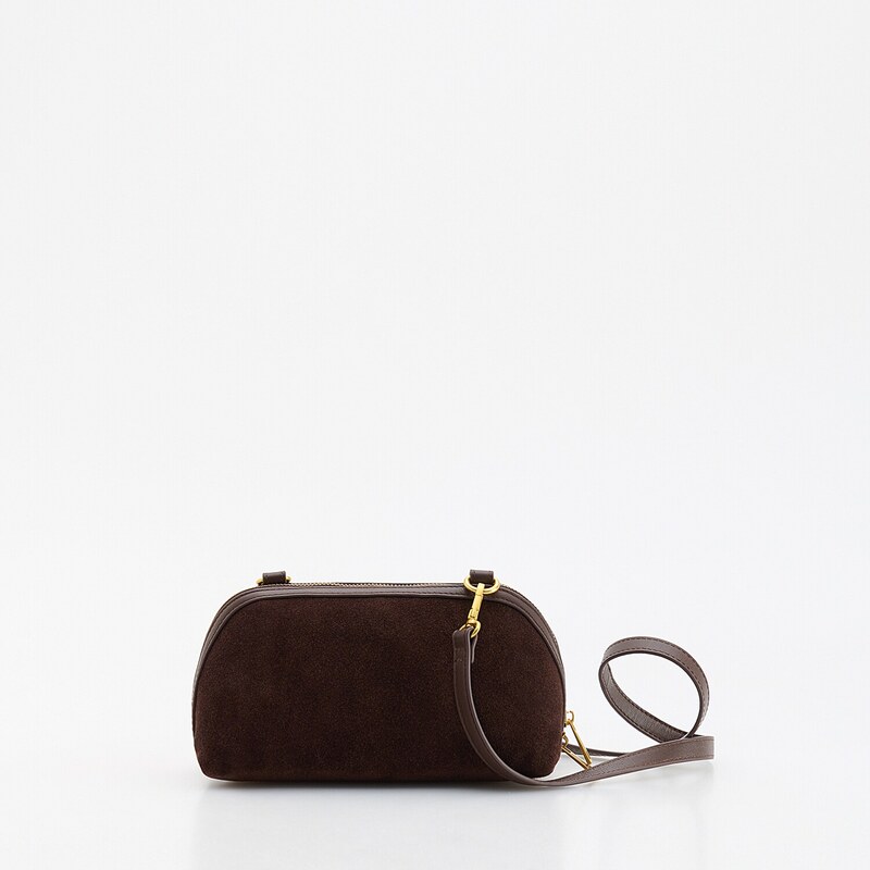 Reserved - LADIES` HANDBAG - tmavě hnědá