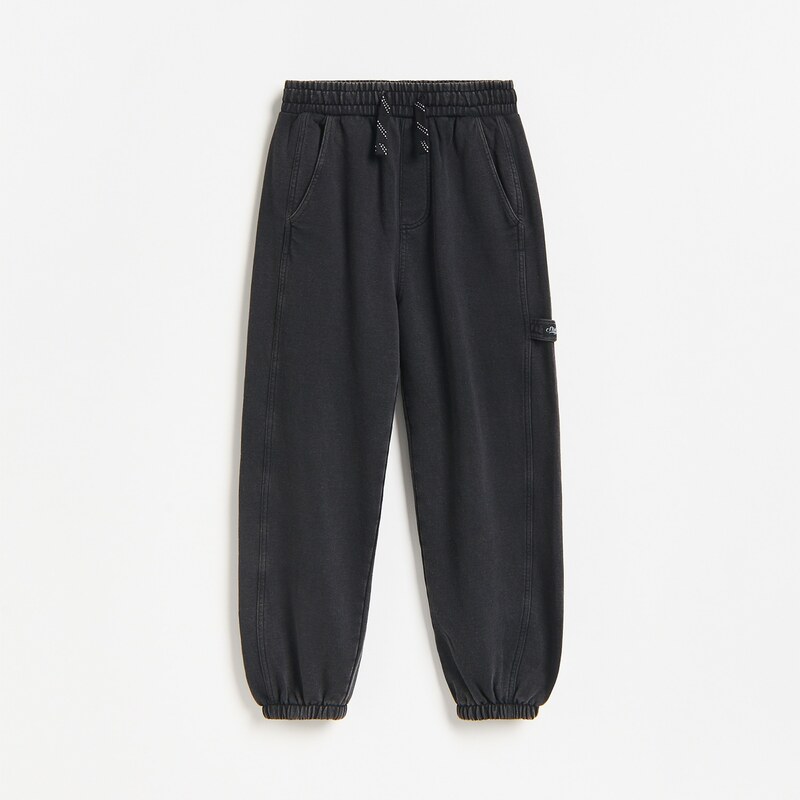 Reserved - Joggery baggy s efektem seprání - černý