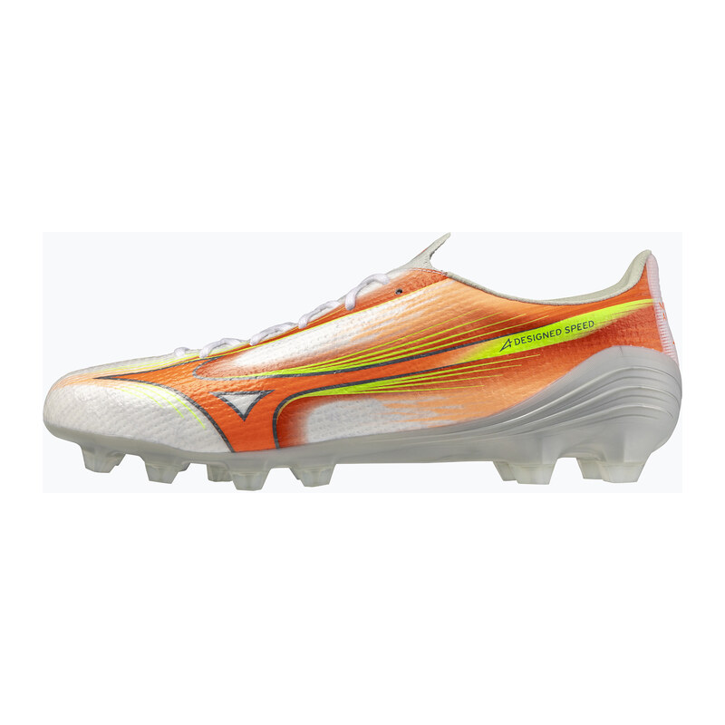Kopačky Mizuno Alpha III Pro FG white/lava orange/evening