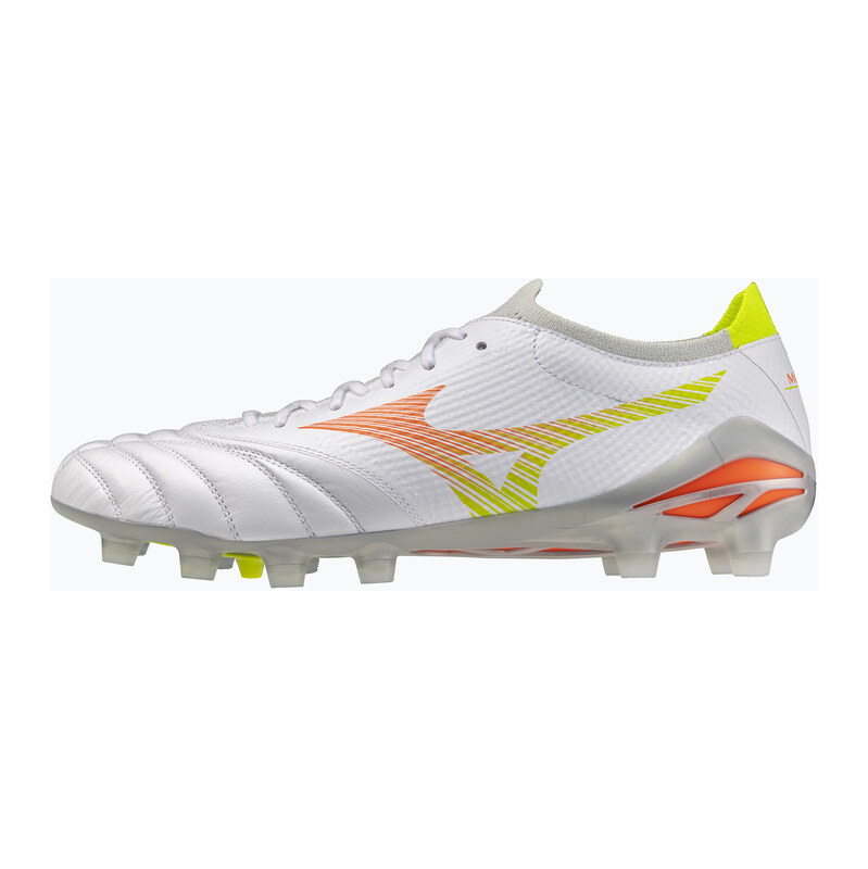 Kopačky Mizuno Morelia Neo V β Pro FG white/lava orange/evening