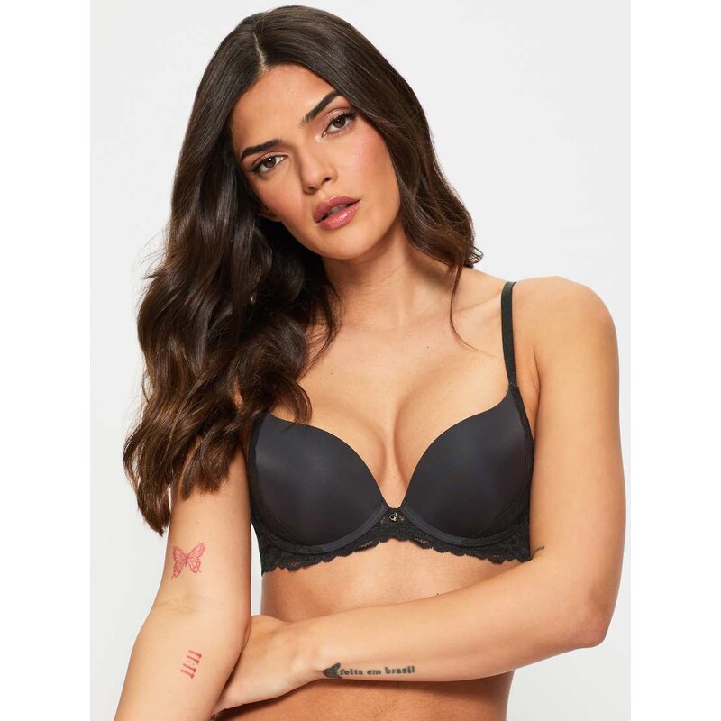 Ann Summers Sexy Lace smoothing plunge t-shirt bra in black