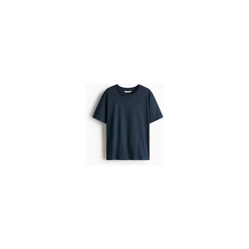 H&M - Bavlněné tričko - Tmavomodrá