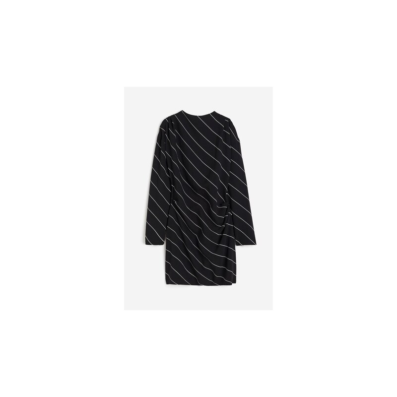 H&M - Řasené šaty - Černá/Bílé Proužky