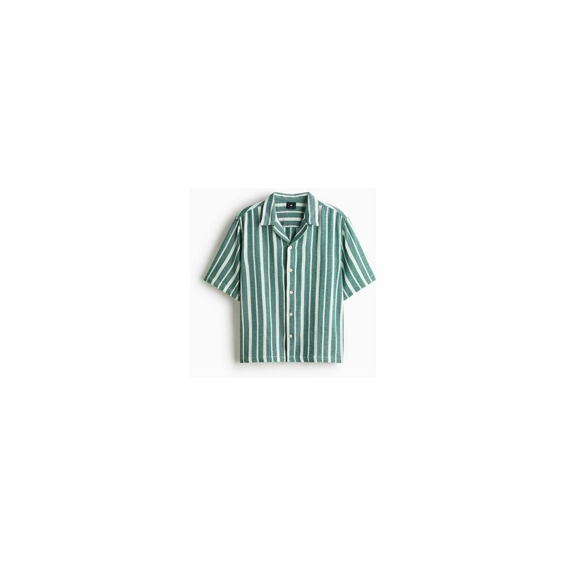 H&M - Košile Regular Fit - Green/White Striped