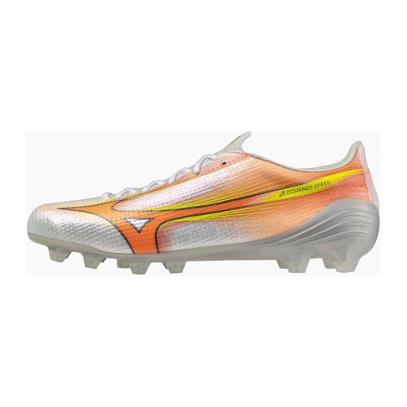 Kopačky Mizuno Alpha III Japan FG white/lava orange/evening