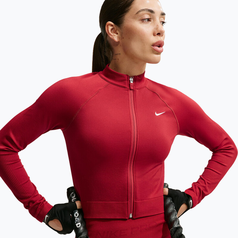 Dámská tréninková mikina Nike Pro Seamless tough red/white