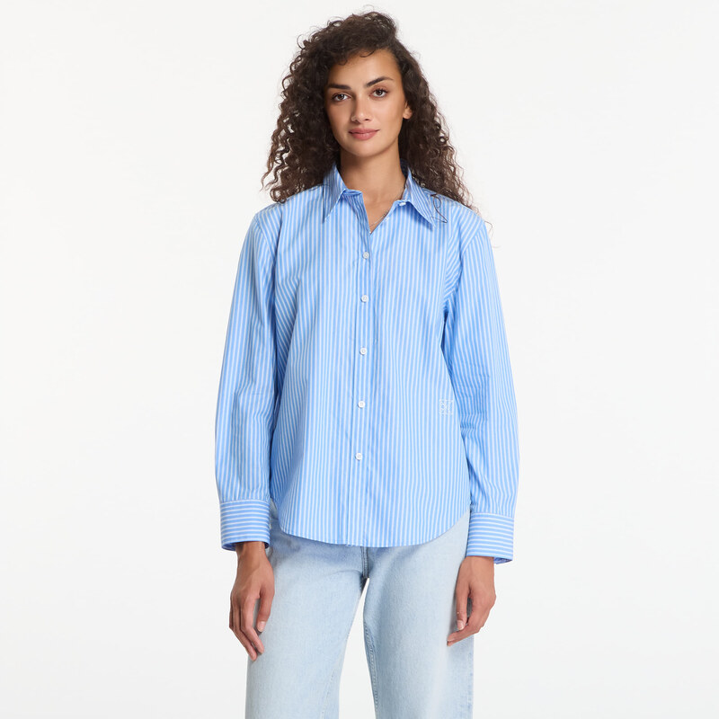 Košile Calvin Klein Yarndye Cotton Poplin Regular Shirt Angel
