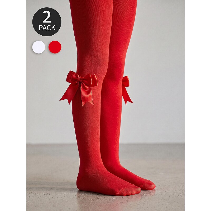 Sinsay - Thick 120 DEN tights with bows, 2-pack - vícebarevná