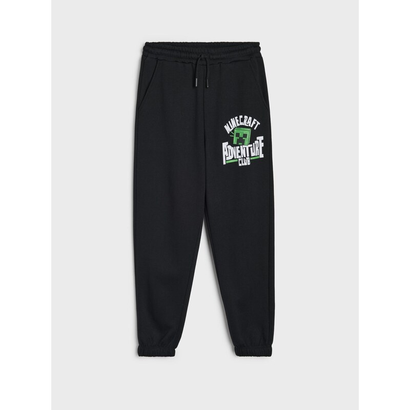 Sinsay - Tepláky loose jogger Minecraft - černá