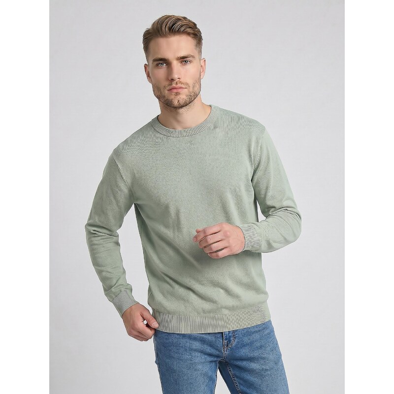Sinsay - Bavlněný svetr basic - zelená