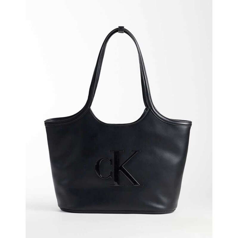 Calvin Klein large shopper bag with bold logo in black