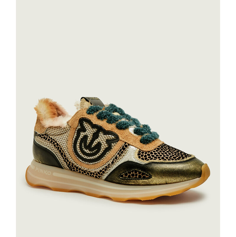 Pinko Tenisky Zoe 12 | shearling | zamsz s přídavkem kůže