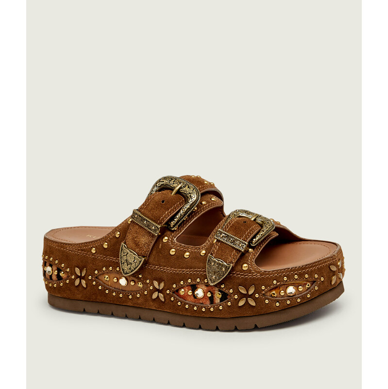 Kurt Geiger Pantofle Western Buckle | semiš