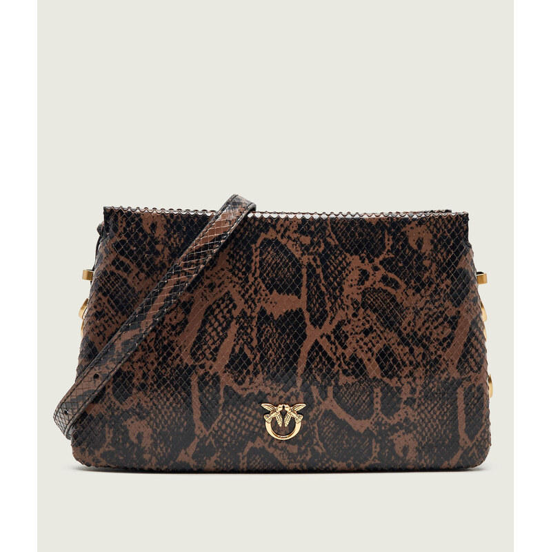 Pinko Kožená kabelka na rameno Triplet Mini Python