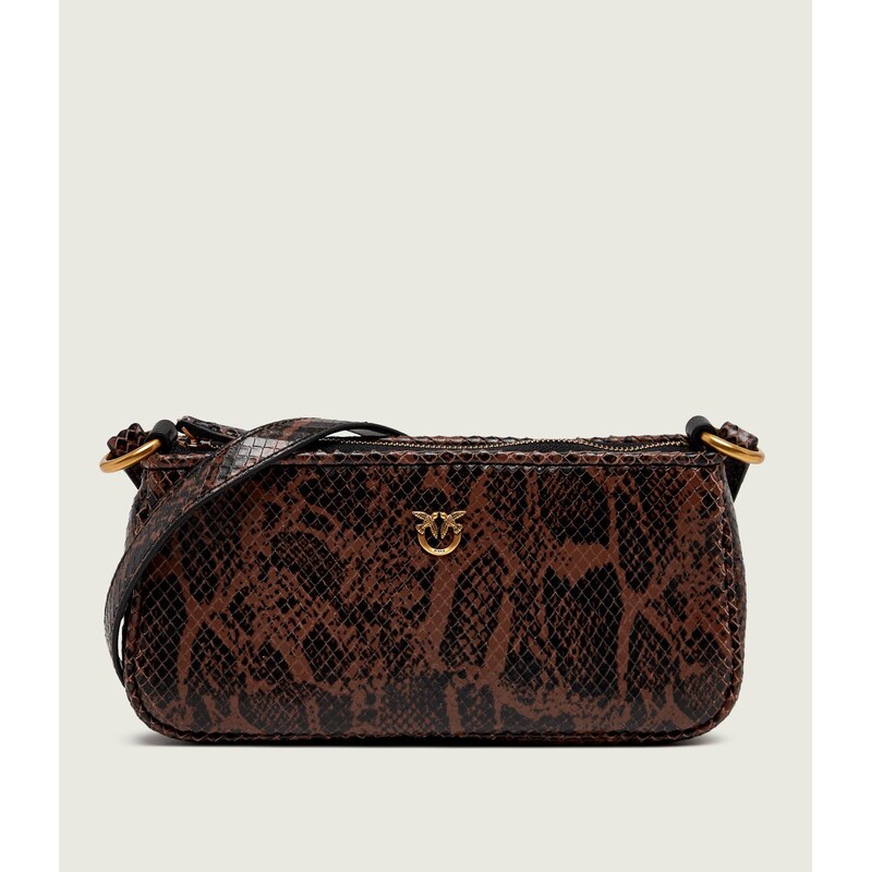 Pinko Kožená kabelka na rameno Half Moon Horizontal Mini