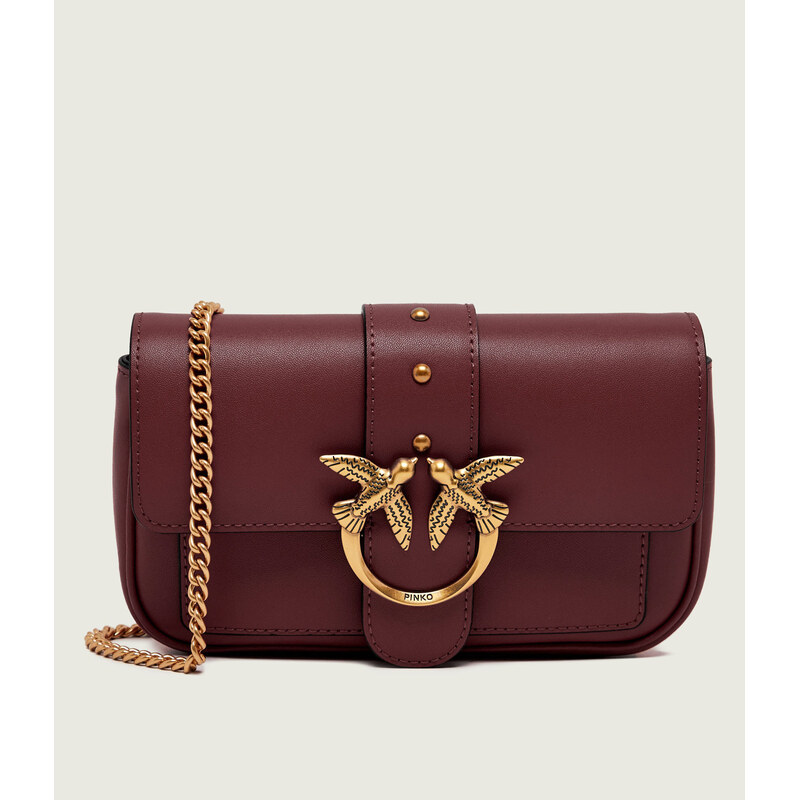 Pinko Kožená kabelka na rameno Love One Pocket
