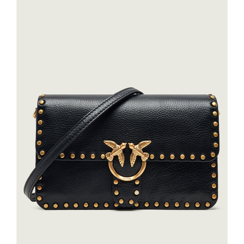 Pinko Kožená crossbody kabelka Love One Slouchy
