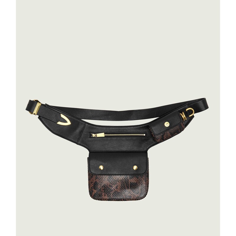 Pinko Kožená ledvinka Marsupio New Biker Python