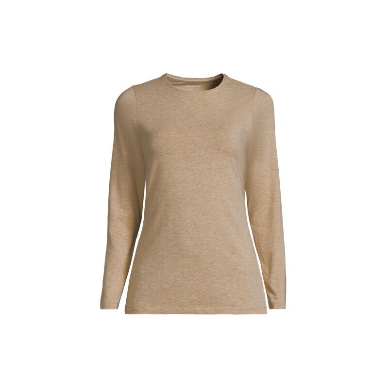 Cotton Modal Long Sleeve Crew Neck Top, Women, size: S, regular,