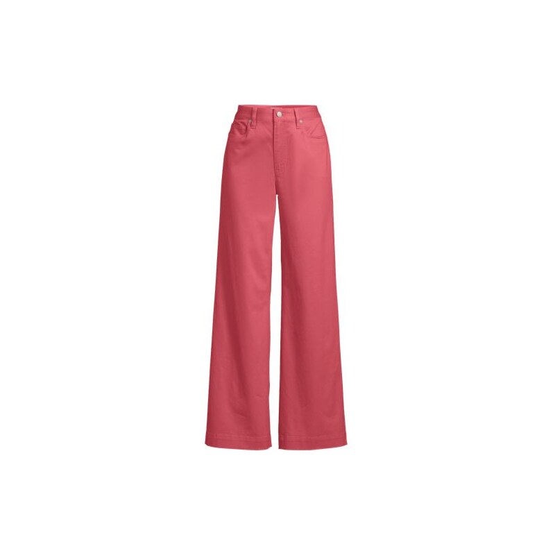Wide Leg Five-pocket Chinos, Women, size: 8, petite, Red, Cotton